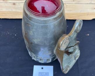 Antique 1930s Brass Base Red Light Siren