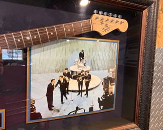 "The Fab Four" Beatles Large Autographed Guitar Millionaire Gallery