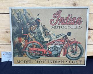Indian Motorcycles Model 101 Indian Scout Sign