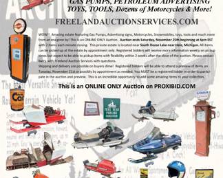 Hale Auction Flyer SNOWMOBILES Motorcycles
