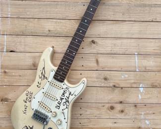 Autographed rock and roll guitar