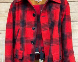 1950s Red/Black Plaid Heavy Wool Hunting Jacket+Pants Set