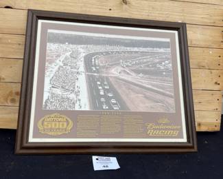 Daytona 500 vintage track framed picture