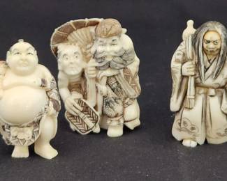 Hand Carved Japanese Figurines Demon Netsuke