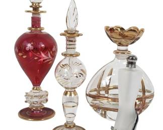 Vintage Glass Perfume Bottles Cristallo Cranberry