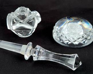 Waterford Crystal Flowers & Wine Bottle Stopper