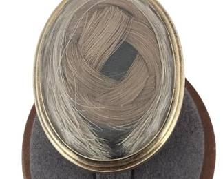 Antique Victorian 14k Gold Mourning Brooch w/ Hair