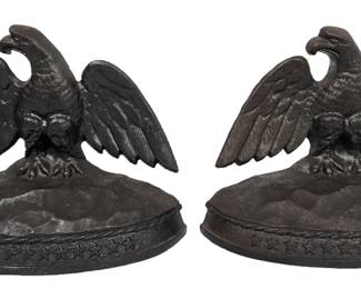 Pair of Cast Iron Hamilton Foundry Eagle Bookends