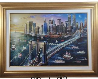 Alexander Chen Brooklyn Bridge Hand Signed Giclee