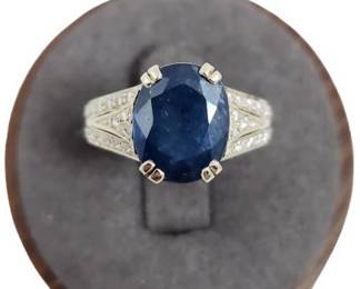 New Sapphire & Diamond 14kt Gold Ladies Ring