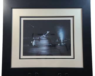 Wyland Signed Orca's Starry Night LE Lithograph