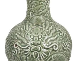 Chinese Jade Green Glaze Table Vase