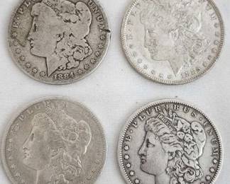 4 U.S. Morgan Silver Dollars - Circulated