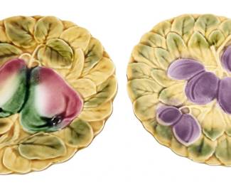 Sarreguemines French Majolica Overglazed Plates