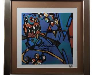 LEBO Signed Spiritual Revival Framed Seriolitho