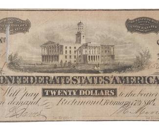 1864 Richmond, VA $20 Confederate Note