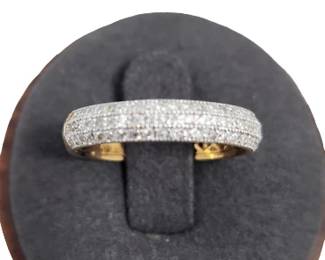 New 0.65 cttw 3 Row Diamond Ring Set in 18k Gold