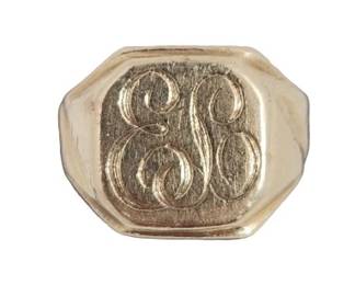 14k Gold Ring with Engraving - 8.92 grams Size 6