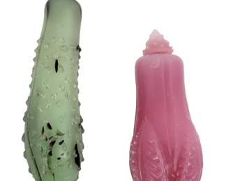 Antique Glass Sculpted Snuff Bottles