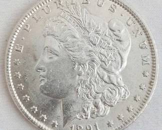 1891-P U.S. Morgan Silver Dollar XF/AU
