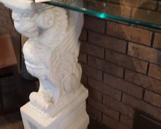 Rams head pedestal console table