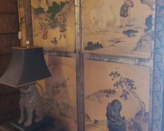 Large Antique Oriental Screen