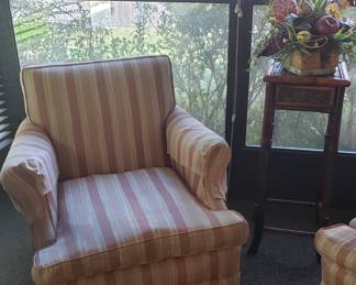 striped upholstered arm chair (2)