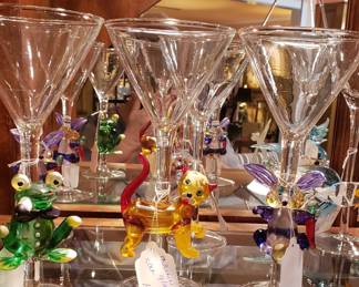 Martini glasses with figures
