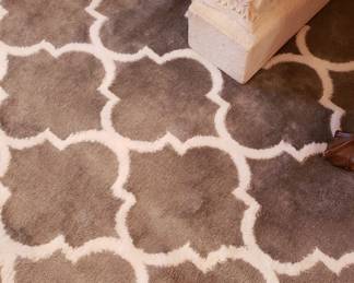 Gray, white rug