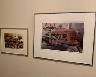 Art, tractor and motorcycle 