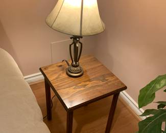 End table, lamp
