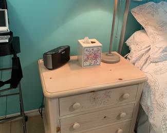 Night stand, lamp, clock radio