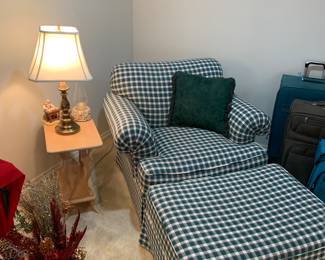 Large comfortable chair and ottoman 