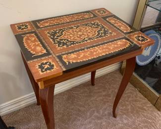 Cute little inlaid wood table