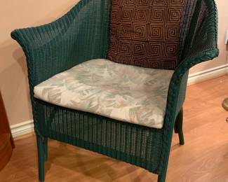 Green wicker chair