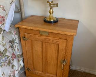Antique ice box night stand