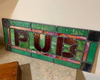 Stained glass pub sign