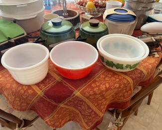 Mid century bowls and cookware 