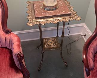Marble and brass stand
