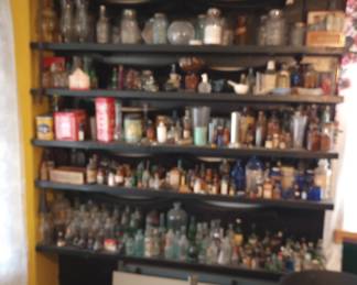 A Wall of Antiques!!  Almost Infinite Antique Bottle Collection,  High End Collectors Invited!, 