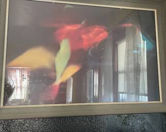 Gorgeous framed under glass, T. Oliver Abstract art, offered at 300$, 