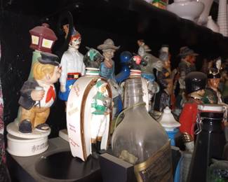 Decanters, Ceramic Figural Decanters, finest collection in NJ!!, Whiskey Decanters, people and animals!, 