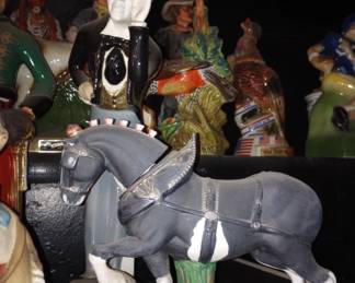 Horse and Bird Decanters, 