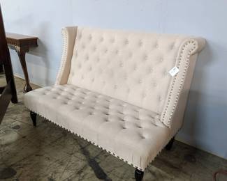 High Back Tufted Bench