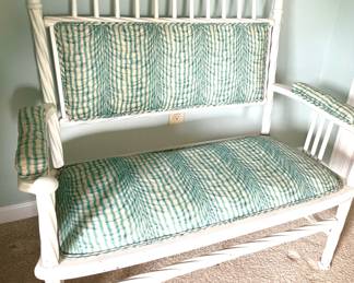Upholstered Bamboo Love Seat