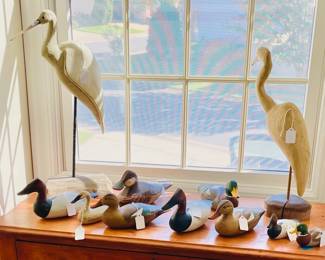 Carved Decoys and Cranes