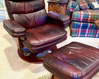 MCM Leather Recliner & Ottoman