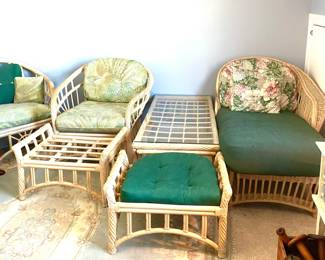 Vintage Bamboo 6 Piece Lounge Set