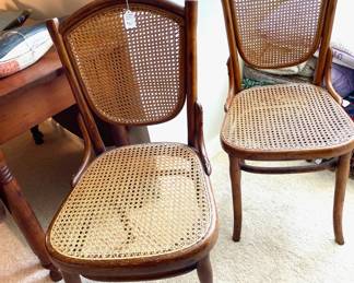 Pair Cane Chairs