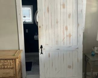 Whitewashed barn door